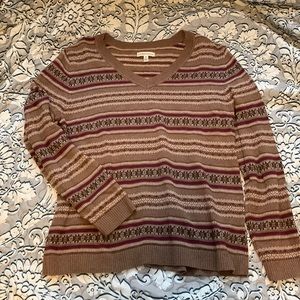 Croft & Barrow Brown V-Neck Winter Sweater